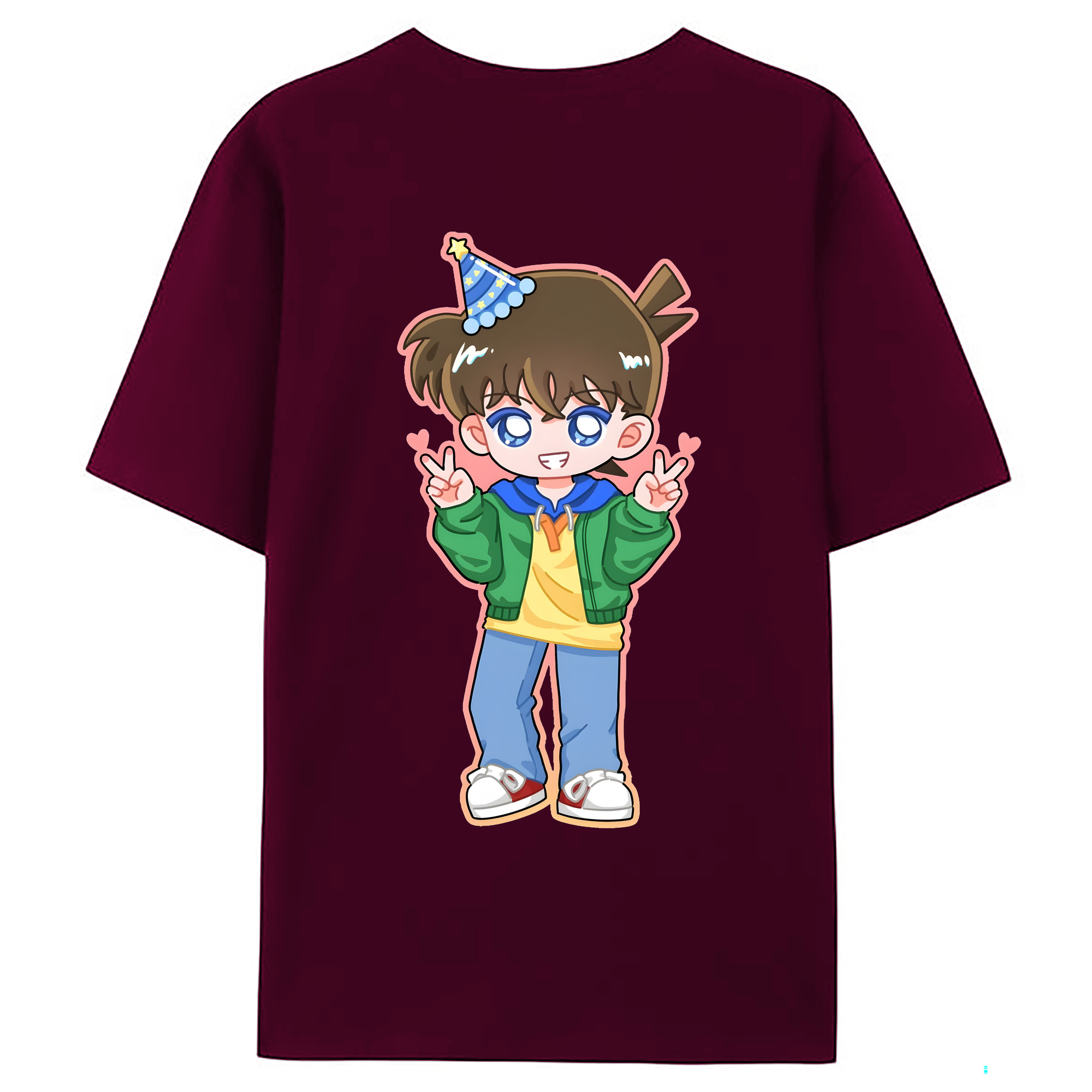 （画像用） 名探偵コナン 江戸川 コナン Detective Conan Conan Edogawa レディース半袖Tシャツ(バックプリント)